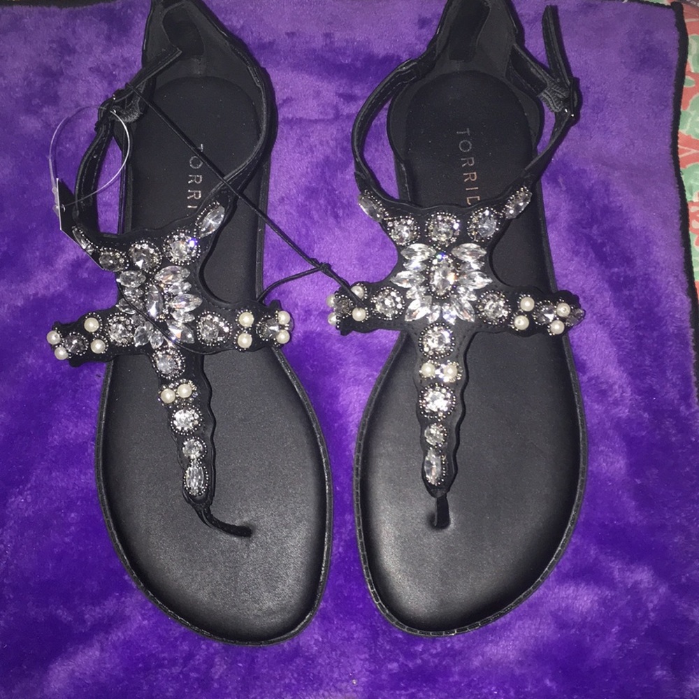 Jeweled black Torrid Sandal